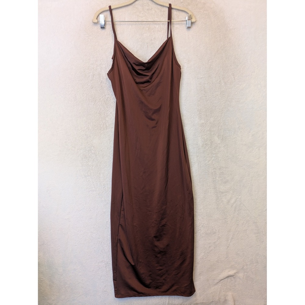 MRT 1030 Slip Dress Women's Small‎ Mauve Cowl Neck Spaghetti Strap Midi